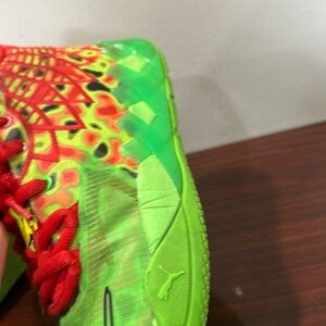 Puma Kids Bright Green Sneakers with Red Accents